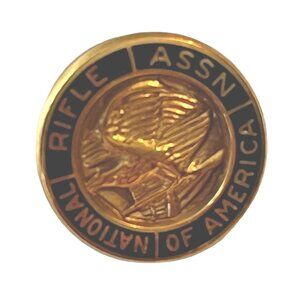 VINTAGE LEAVENS NRA NATIONAL RIFLE ASSN OF AMERICA ENAMEL LAPEL / BUTTON PIN